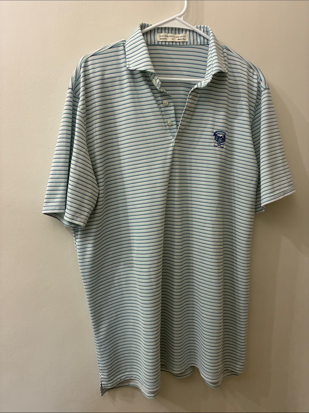 Holderness & Bourne tailor for Light Blue Polo Shirt with Embroidered crest - XL
